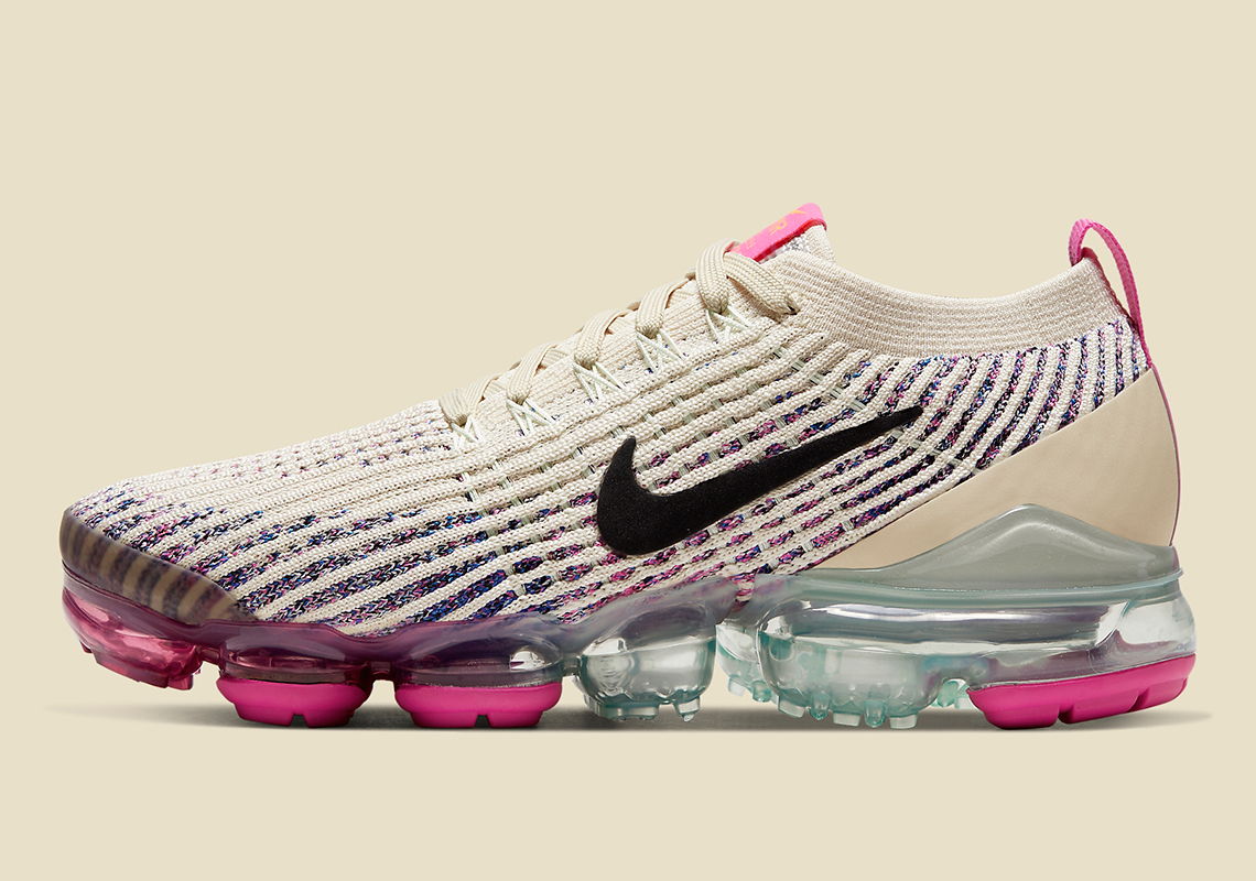 The Nike Vapormax Flyknit 3 Adds Fossil-Toned Knits And Pink Flash Accents