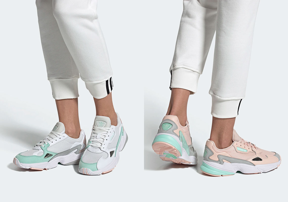 The adidas Falcon Is Back In An "Icey Pink" And "Clear Mint" Blend