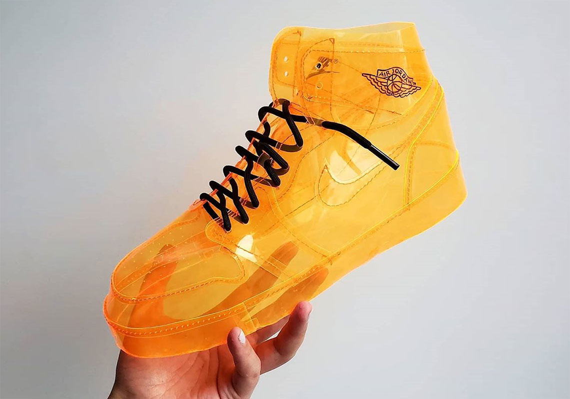 Air Jelly Jordan 1 Customs Made Entirely Of Translucent Orange Materials