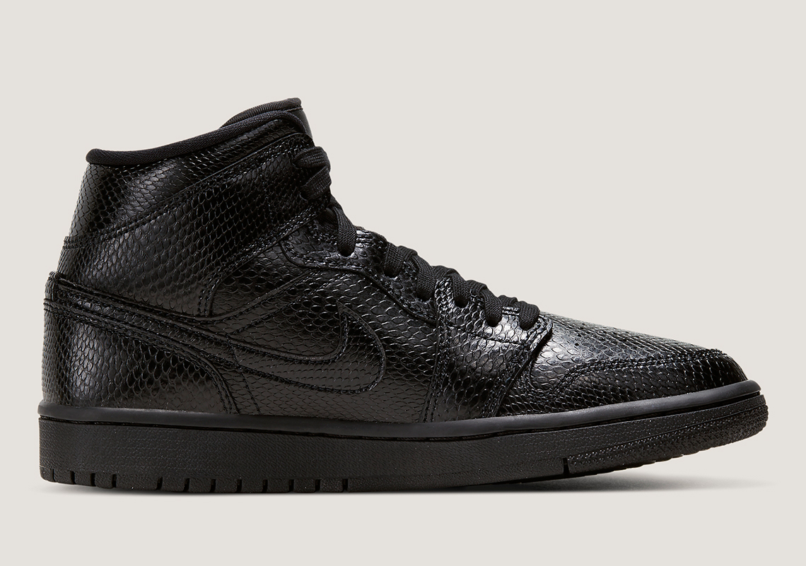 Air Jordan 1 Mid Black Snakeskin Bq6472 010 3