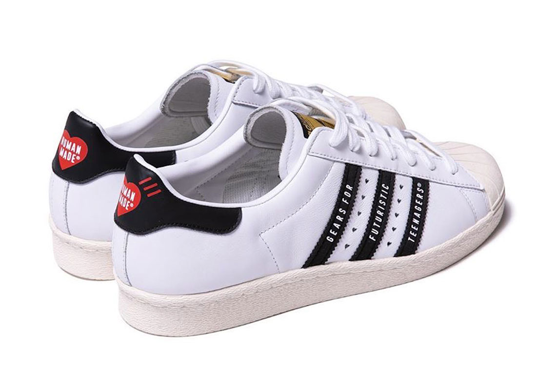 Human Made Adidas Superstar White Black 2