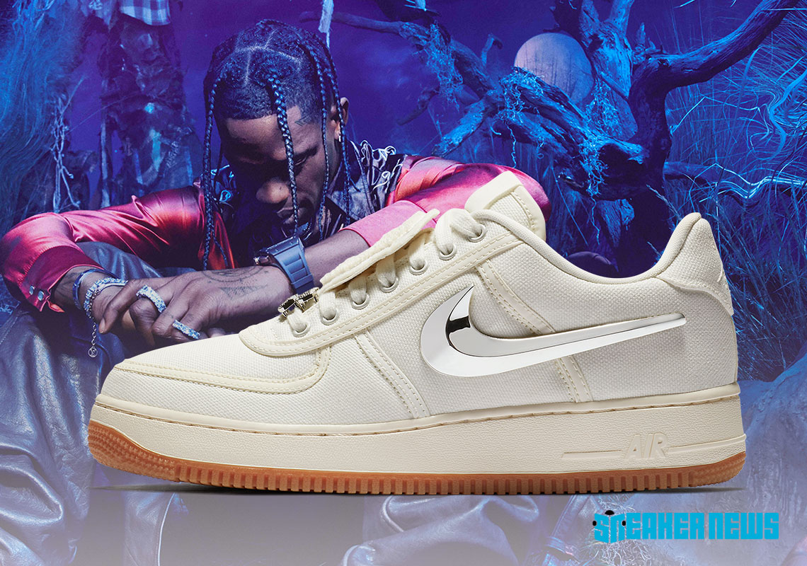 Travis Scott Air Force 1 Shoes Sail