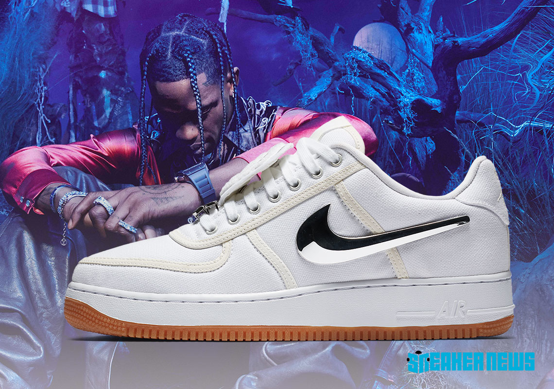 Travis Scott Air Force 1 White Shoes