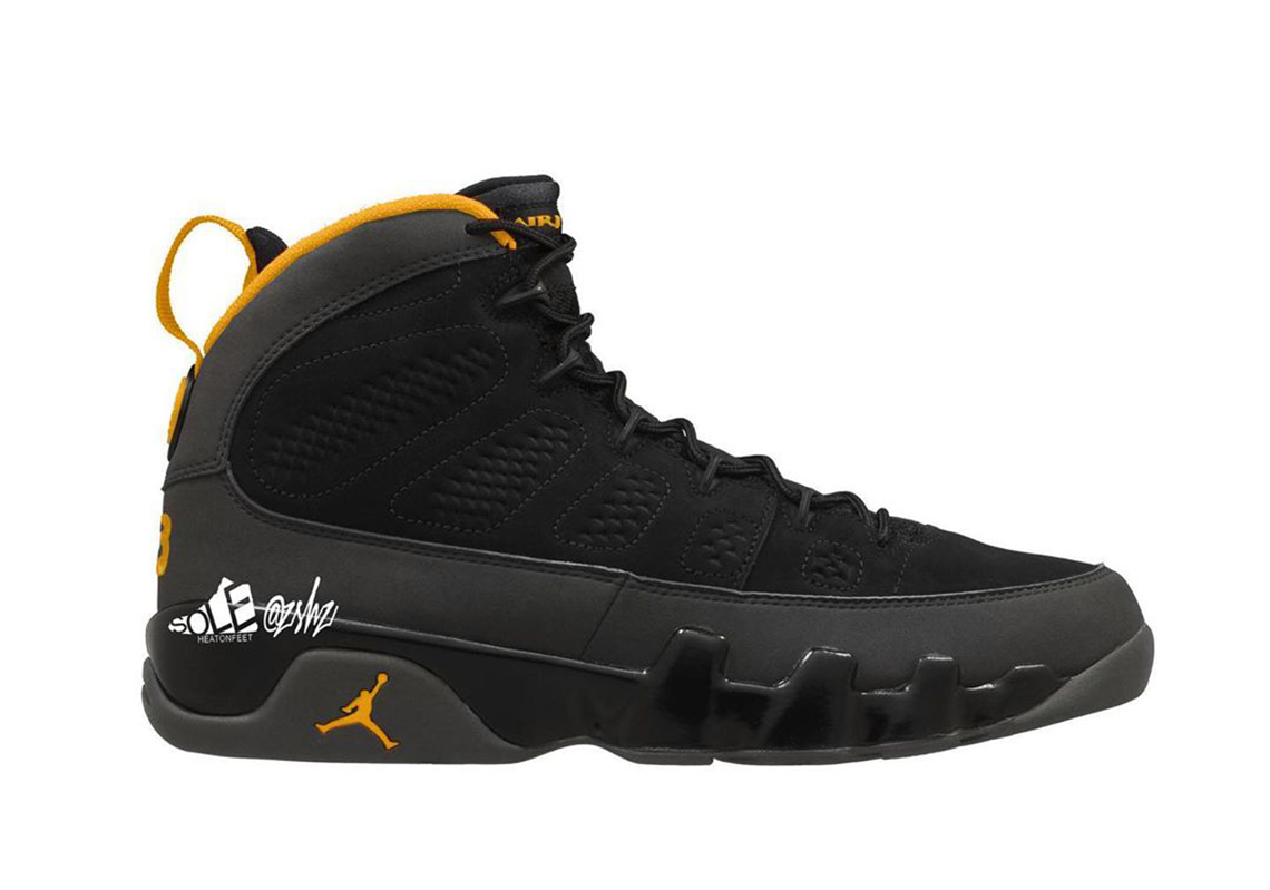 The Air Jordan 9 To Release In Dark Charcoal And University Gold In Early 2021