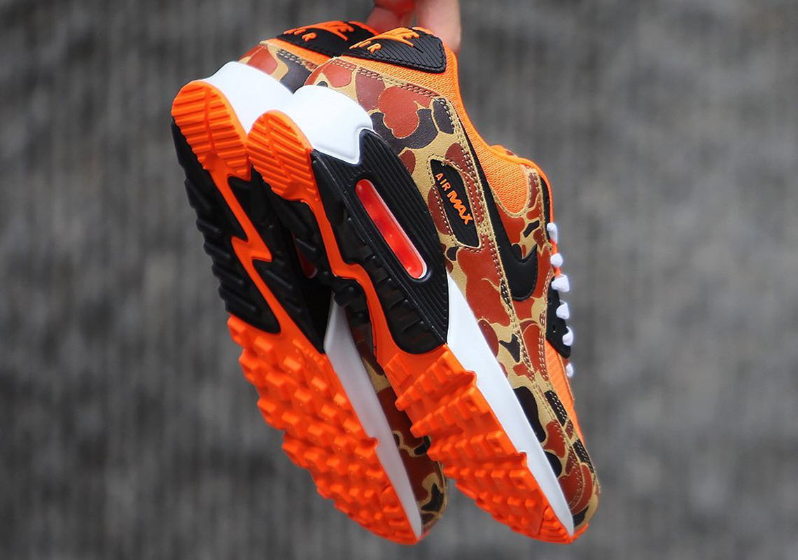 The Third Nike Air Max 90 "Duck Camo" Of 2020 Emerges With Bright Orange