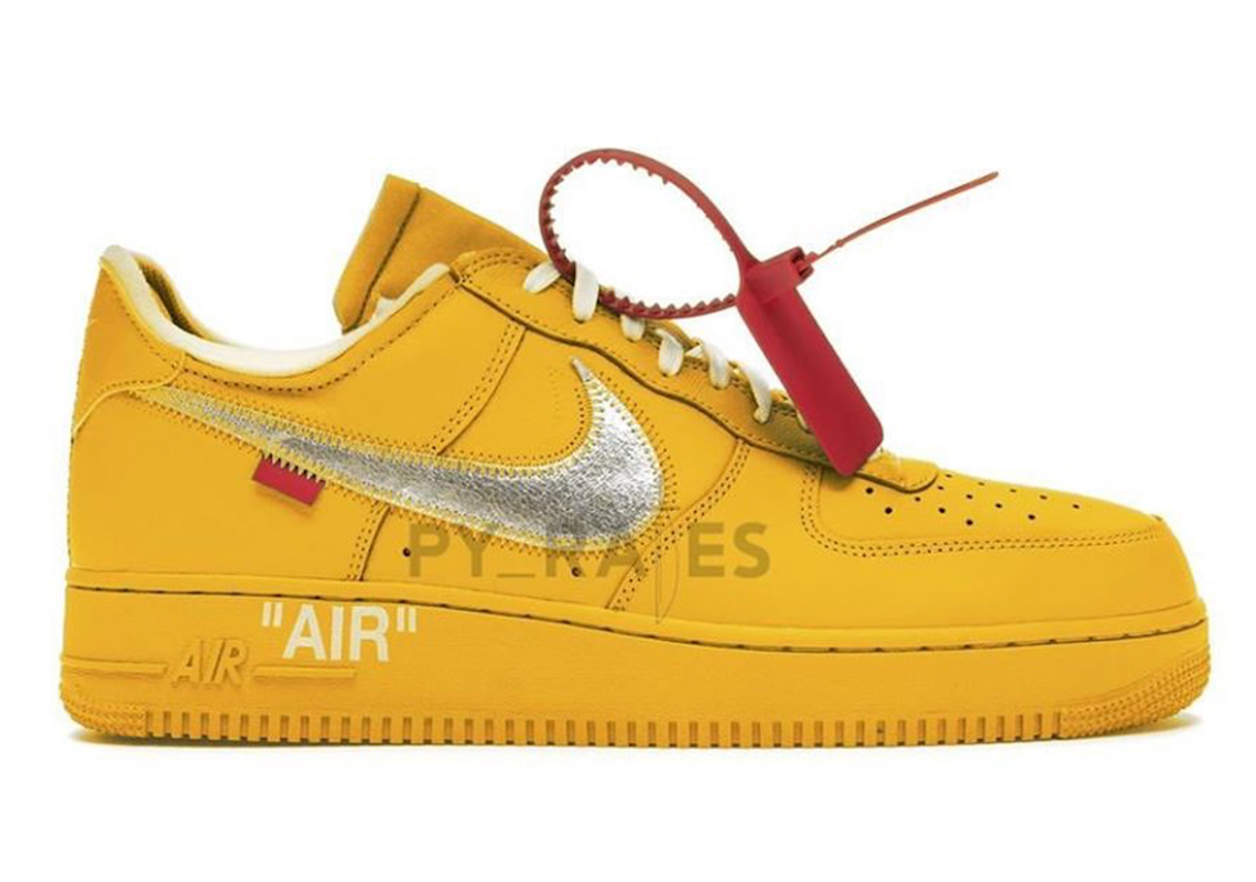 Off-White x Nike Air Force 1 "University Gold" Is Dropping in 2021