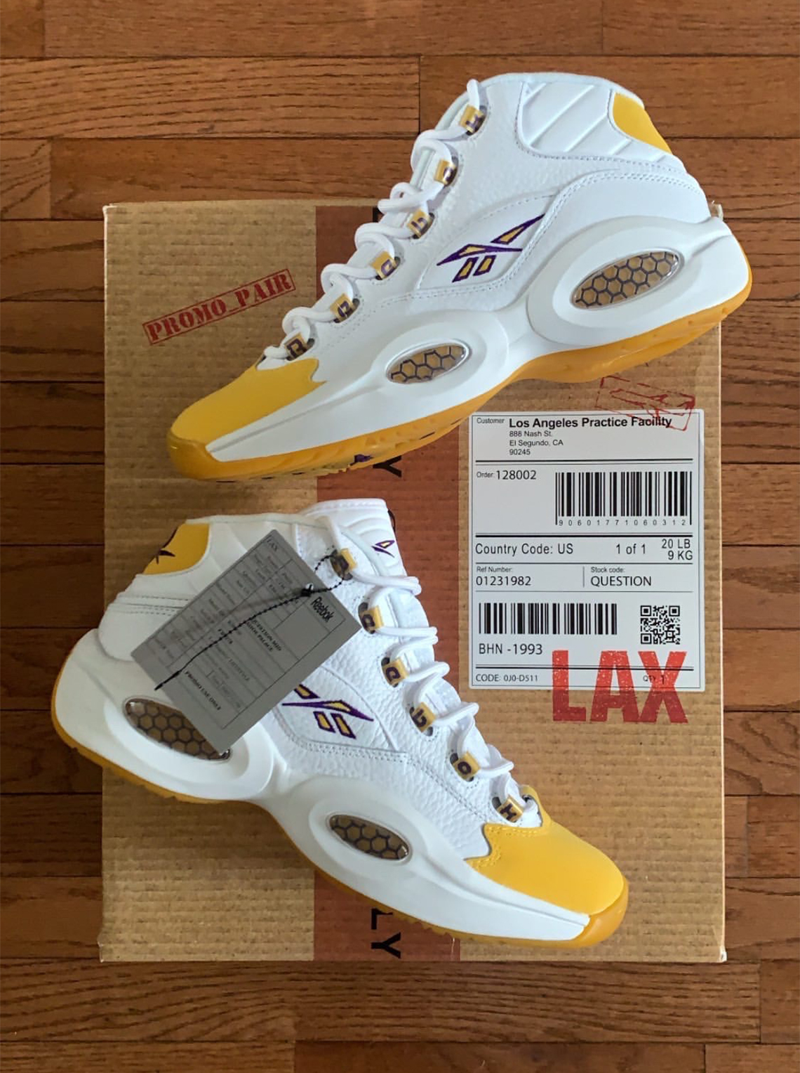 Reebok Question Kobe Lakers Pe Yellow Sample 1