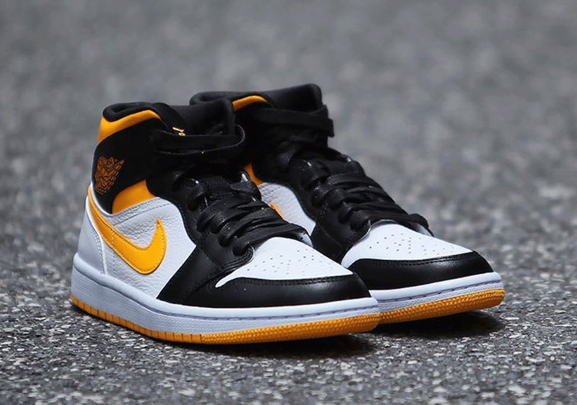 Air Jordan 1 Mid Black Yellow 2020 2