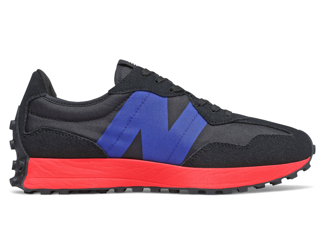 The New Balance 327 Surfaces With Bright Crimson Soles