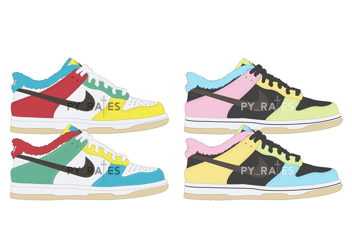 Nike Delivers Asymmetric Coloring And Fur Sock Liners With The Dunk Low "Free 99" Pack