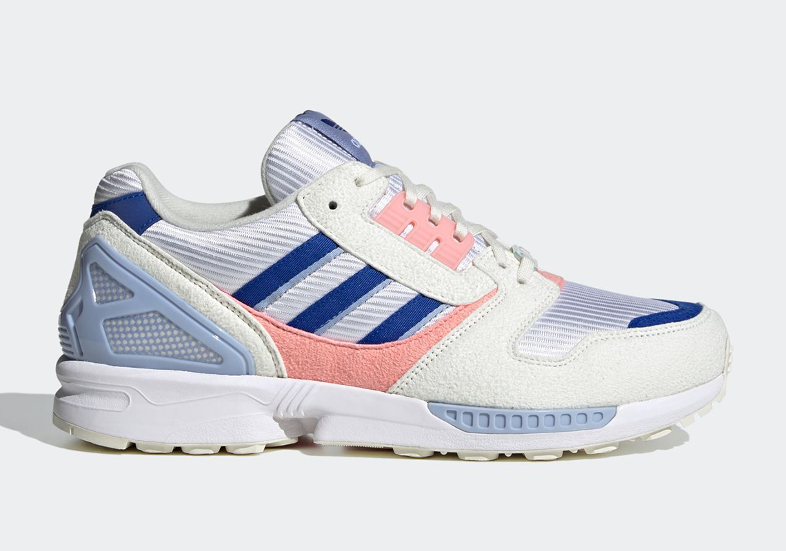 The adidas ZX 8000 Dresses Up In Team Royal Blue And Glory Pink