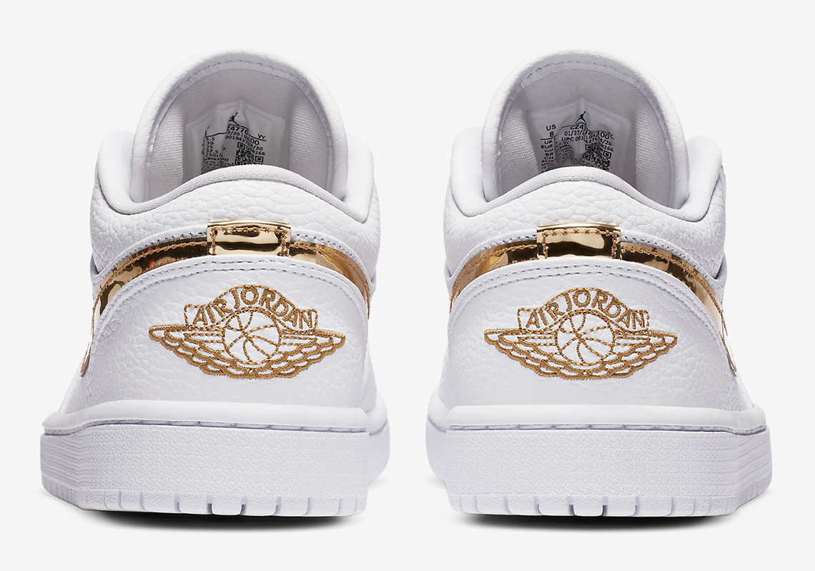 Air Jordan 1 Low White Metallic Gold Cz4776 100 3