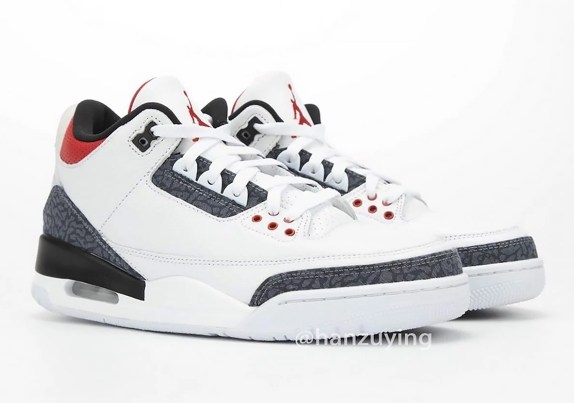 Best Look Yet At The Air Jordan 3 "Fire Red" With Denim