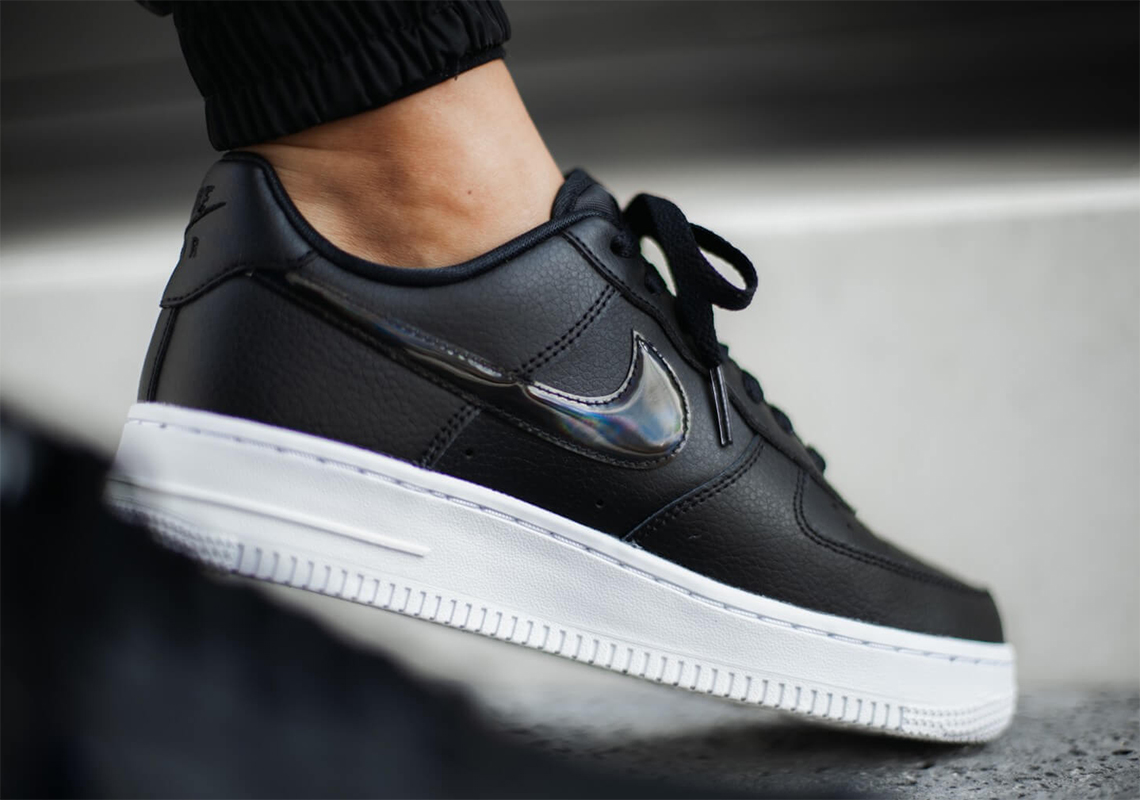 Nike Air Force 1 Black Iridescent Cj1646 001 2