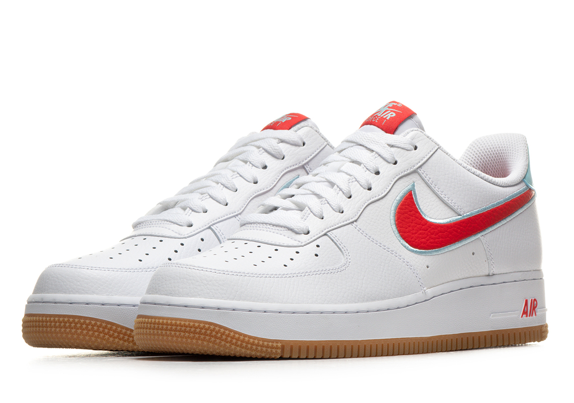 The Nike Air Force 1 Pairs Gum Soles With Hot And Cold Detailing