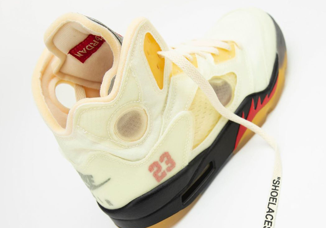 Detailed Look At The Off-White x Air Jordan 5 “Sail”