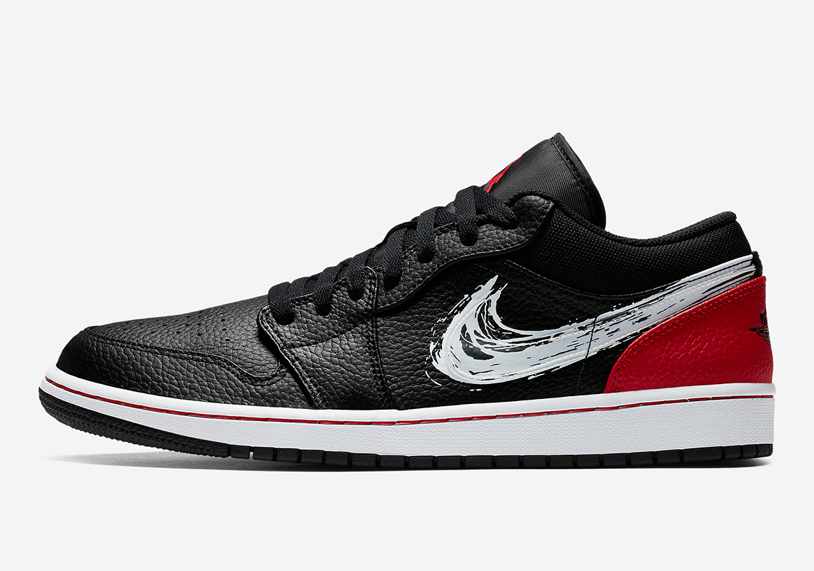 Air Jordan 1 Low Gets A "Brushstroke" Swoosh