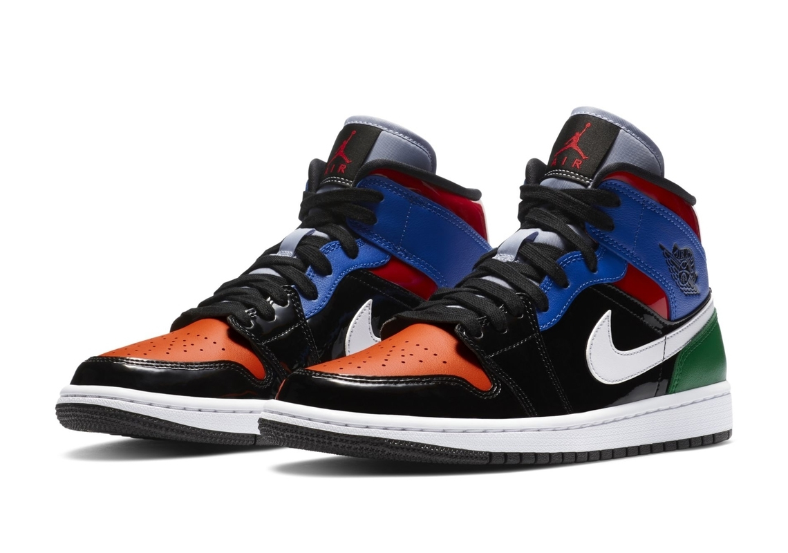 Air Jordan 1 Mid Se Wmns Multi Color Patent Full Grain 2