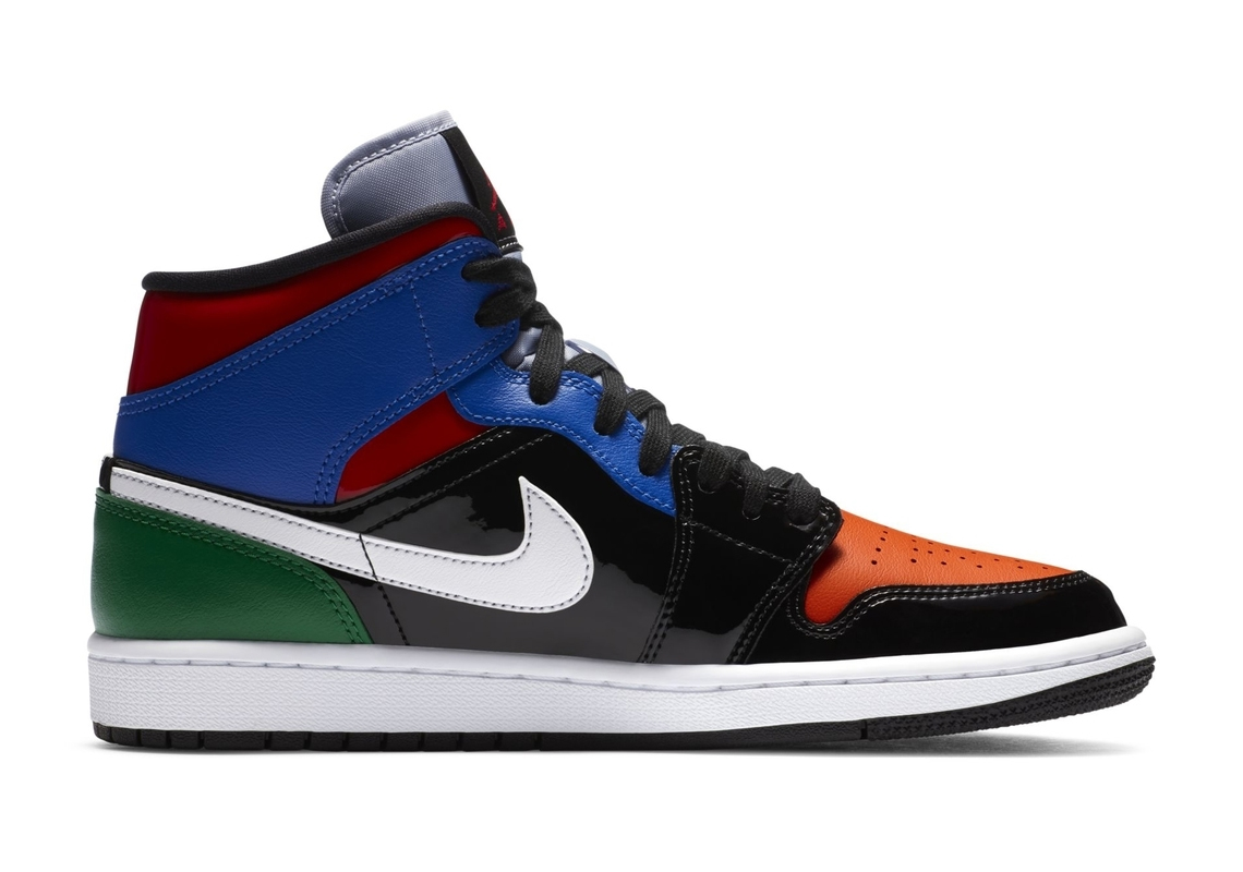 Air Jordan 1 Mid Se Wmns Multi Color Patent Full Grain 5