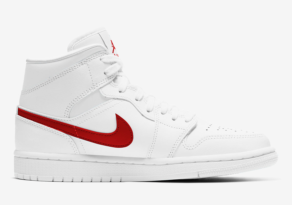 Air Jordan 1 Mid White Red Bq6472 106 3