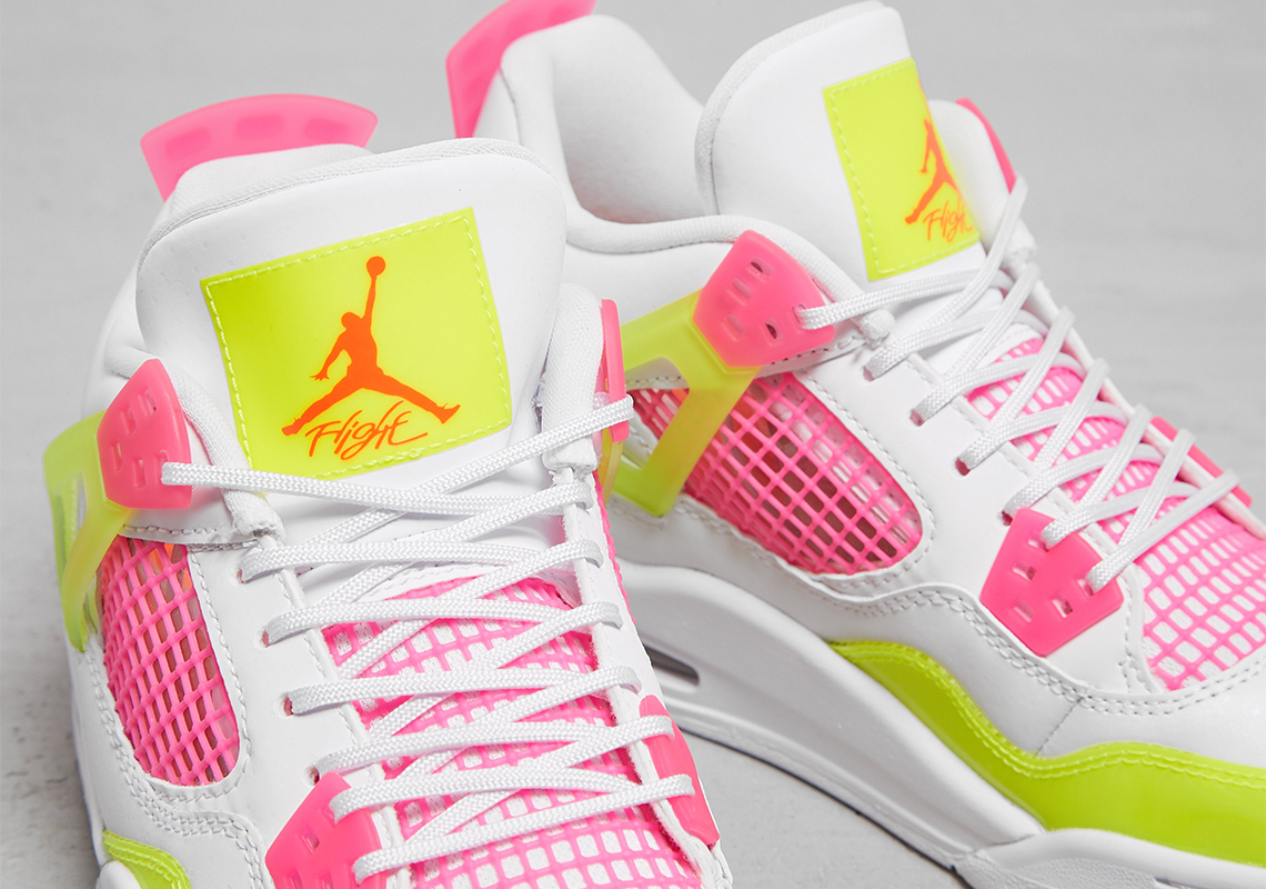 Air Jordan 4 Girls White Lemon Venom Pink Blast Cv7808 100 2