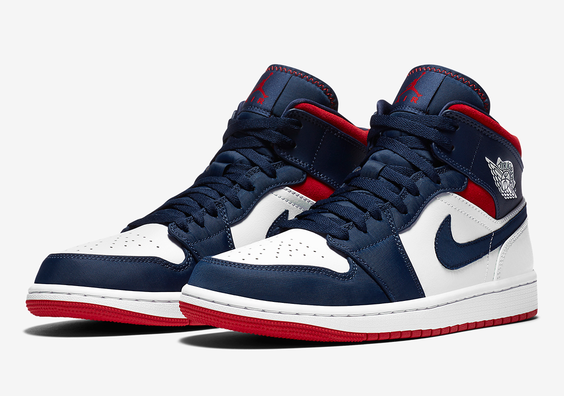 Air Jordan 1 Mid SE Gets A Red, White, And Blue Color Theme