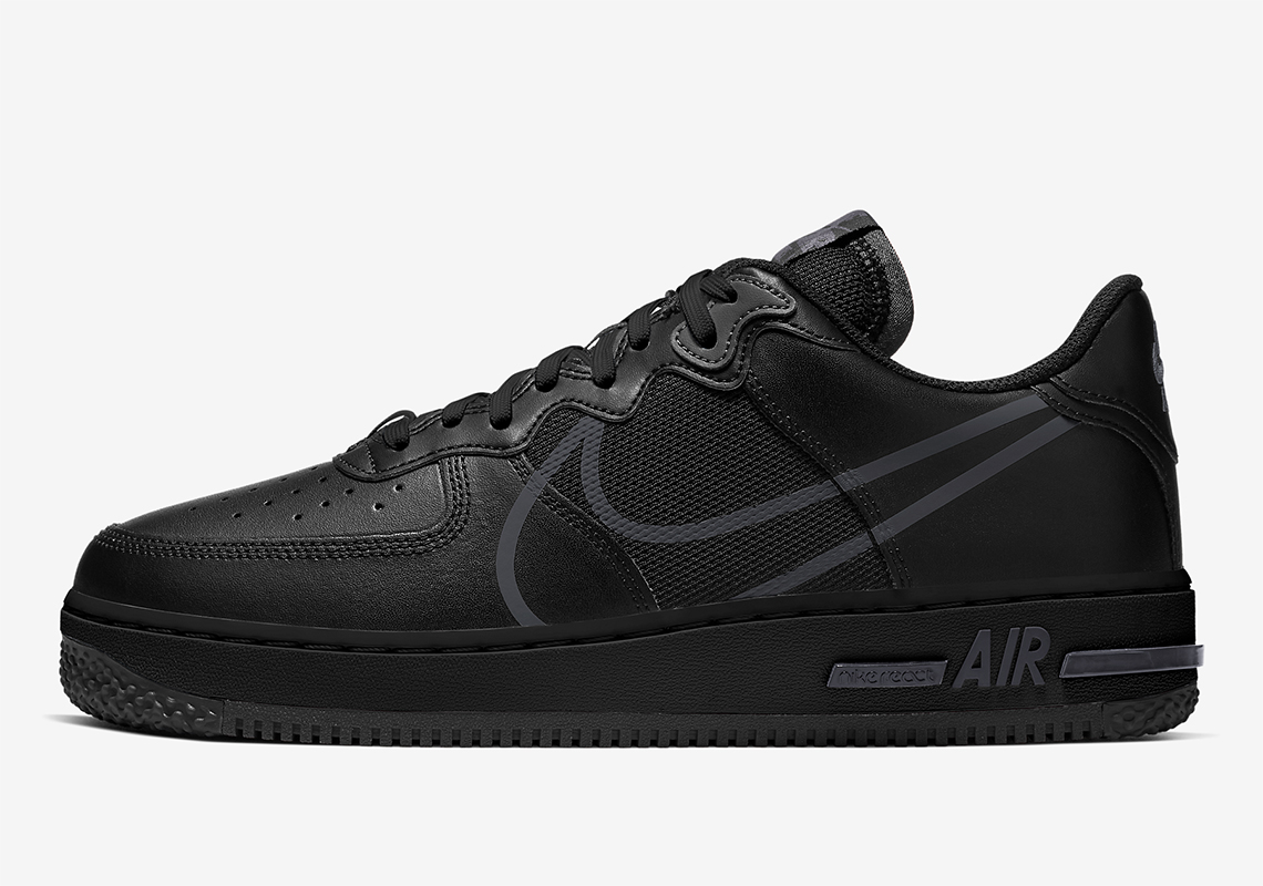 The Nike Air Force 1 React Adopts The "Triple Black" Theme