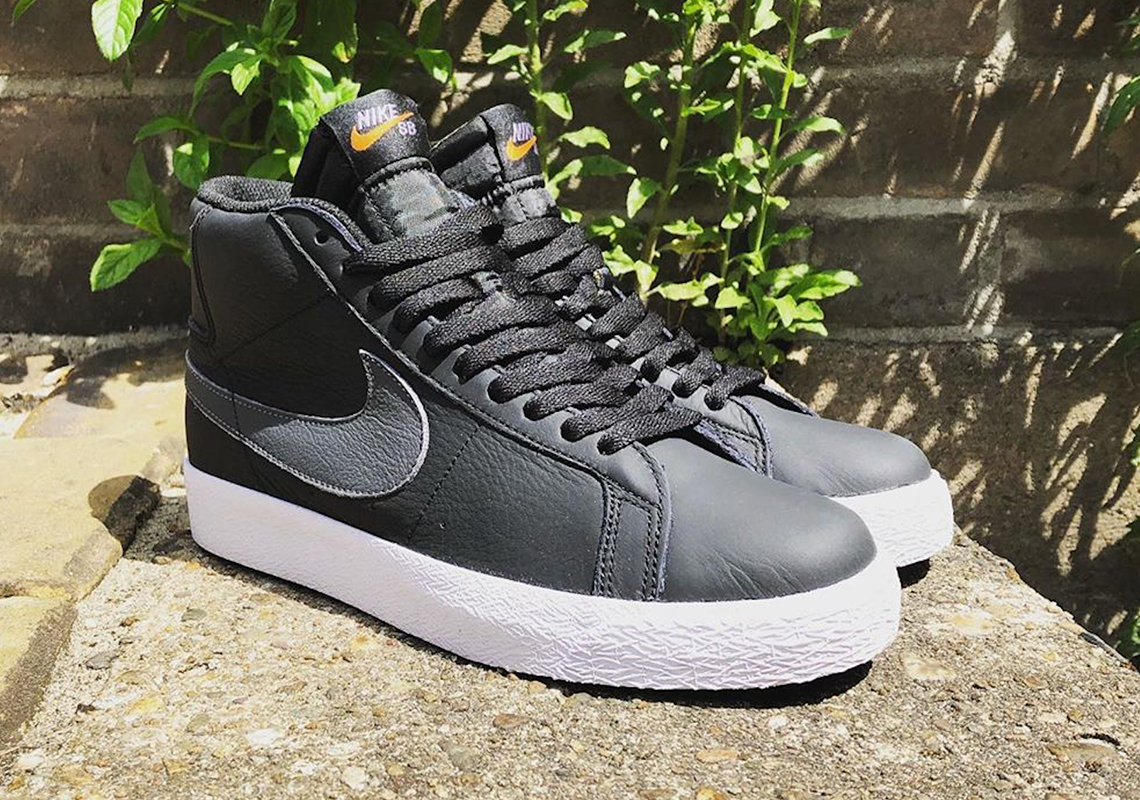 Nike Sb Blazer Mid Iso Orange Label Black Grey 1