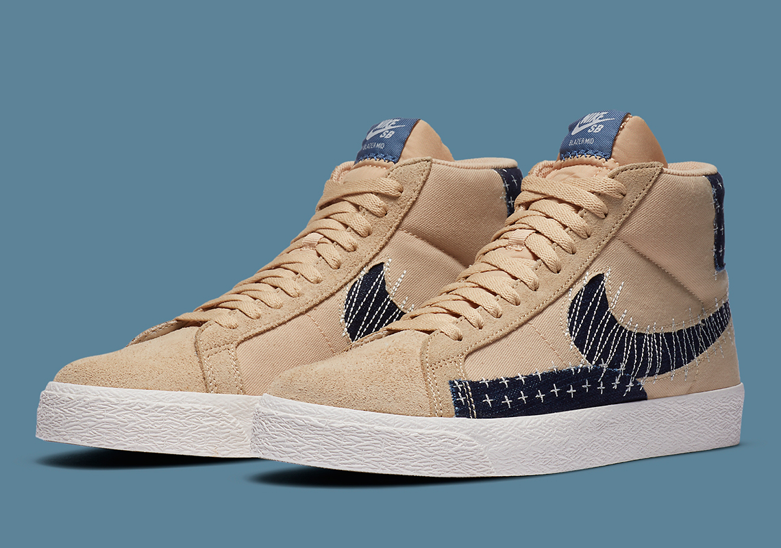 Nike Sb Blazer Mid Sesame Denim Ct0715 200 0