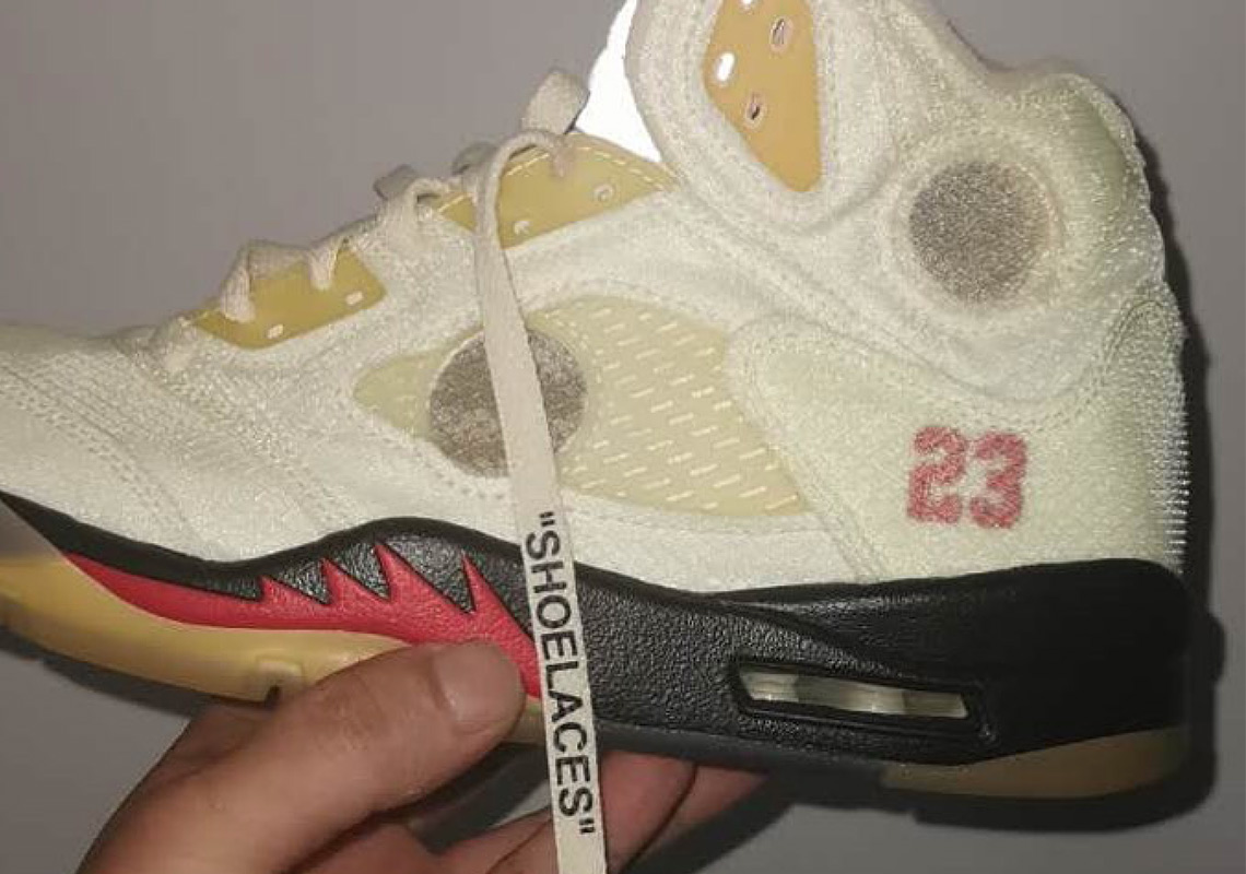 First Look At The Off-White x Air Jordan 5 "Sail"