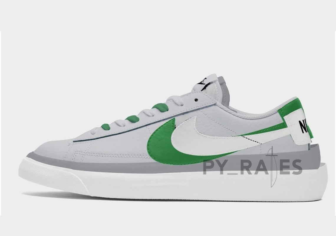 Sacai Nike Blazer Low Grey Green Release Info 1