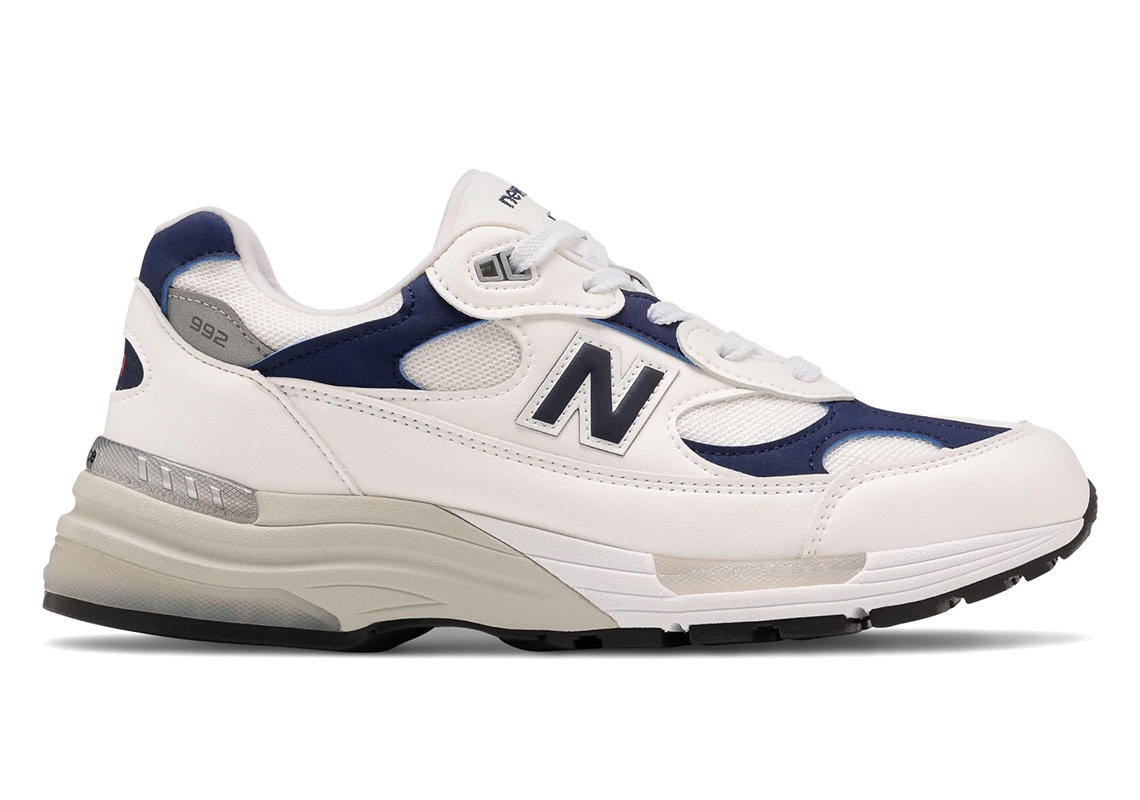 The New Balance 992 Appears In A Simple White And Navy Make-Up