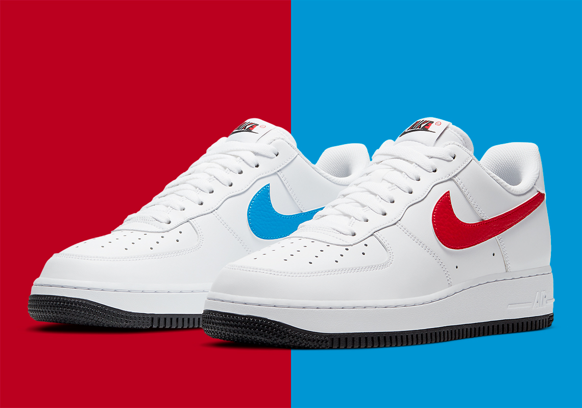 Nike Adds Alternating Red And Blue Swooshes To The Air Force 1