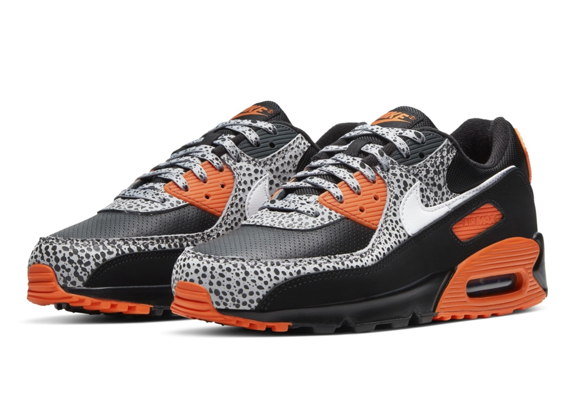 The Nike Air Max 90 Adds Safari Print To A Black And Orange Colorway