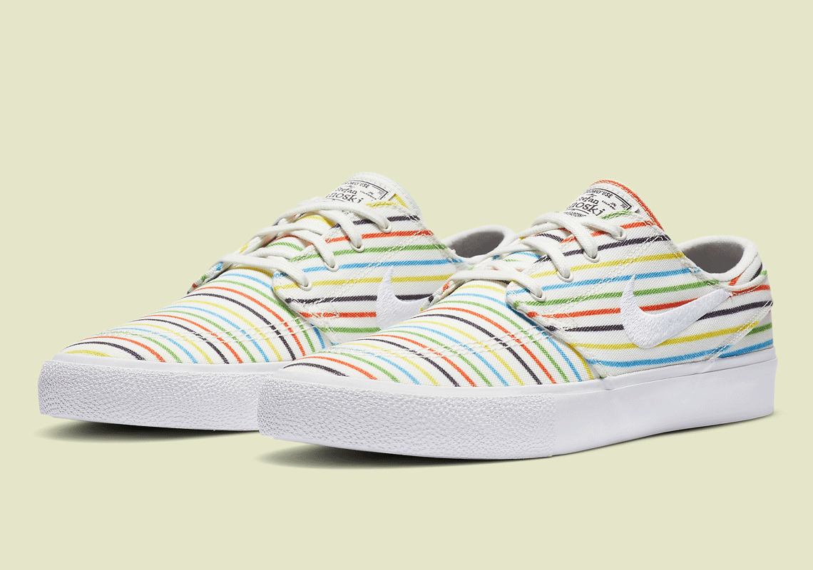 Nike SB Zoom Janoski Covered In Multi-colored Pinstripes