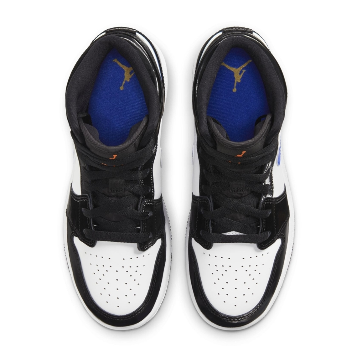 Air Jordan 1 Mid Black White Blue 3