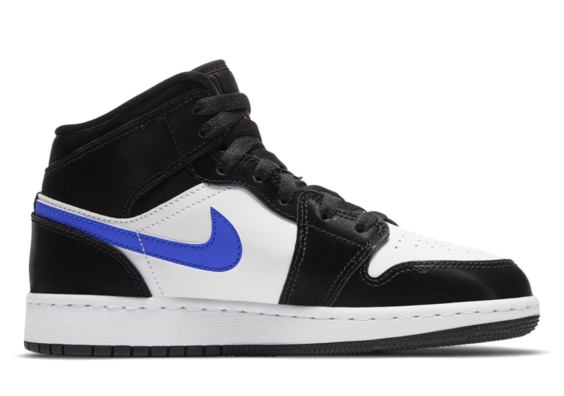 Air Jordan 1 Mid Black White Blue 5