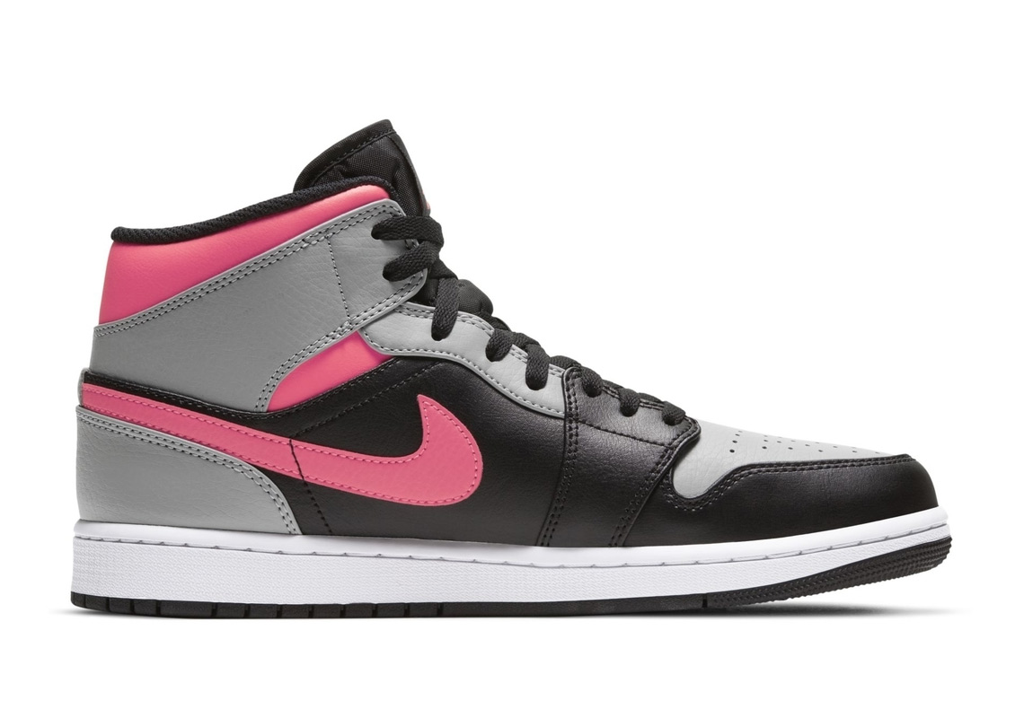 Air Jordan 1 Mid Shadow Pink Black 4