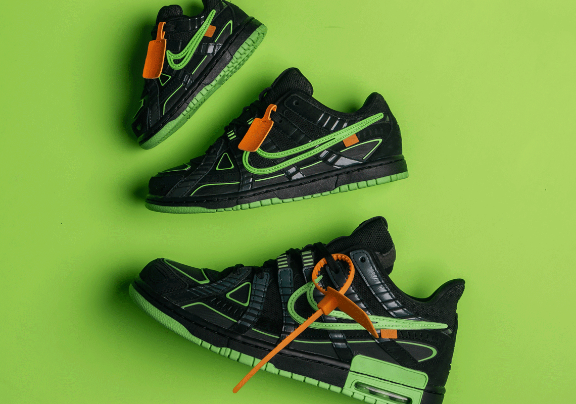 Nike Off White Air Rubber Dunk Green Strike 1