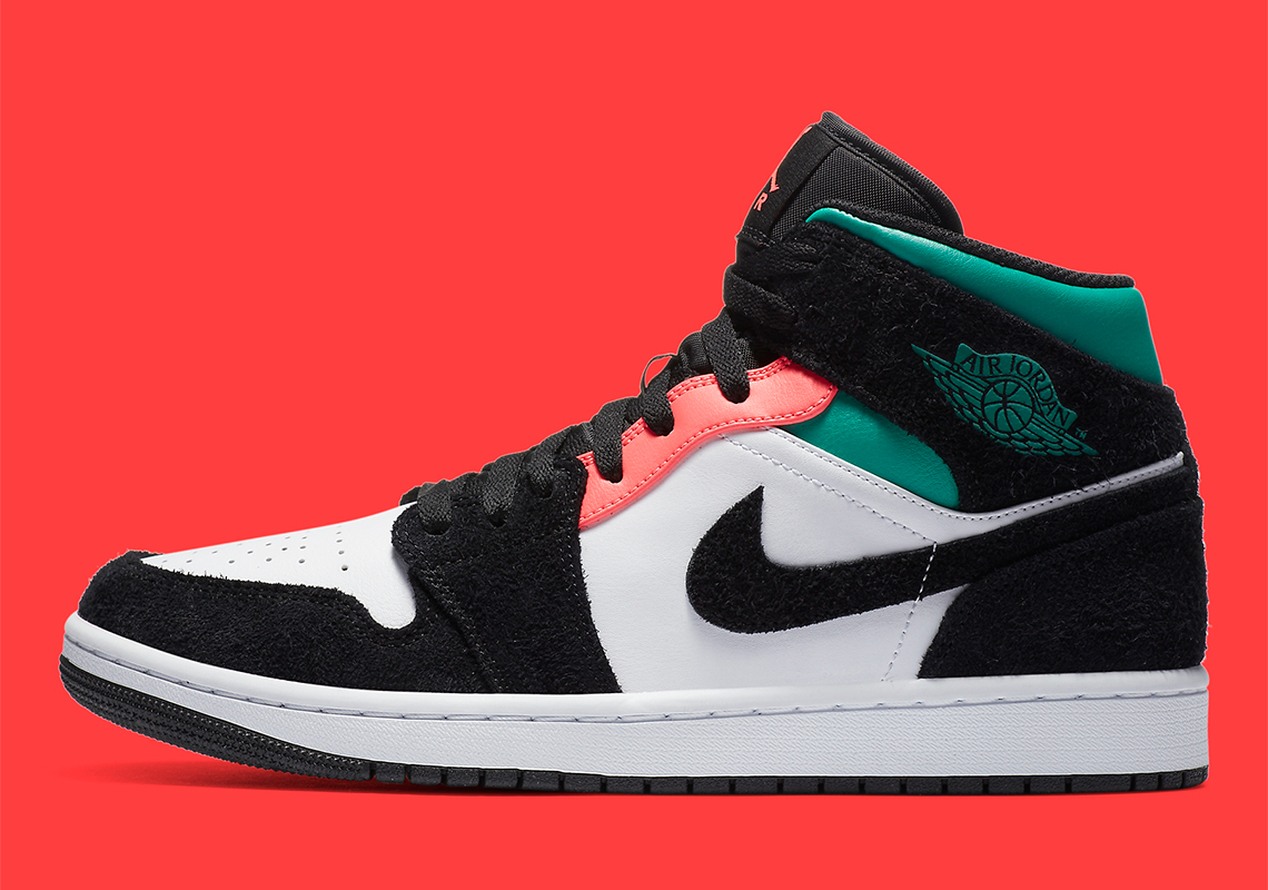 Air Jordan 1 Mid Se Black Green Pink 852542 116 6