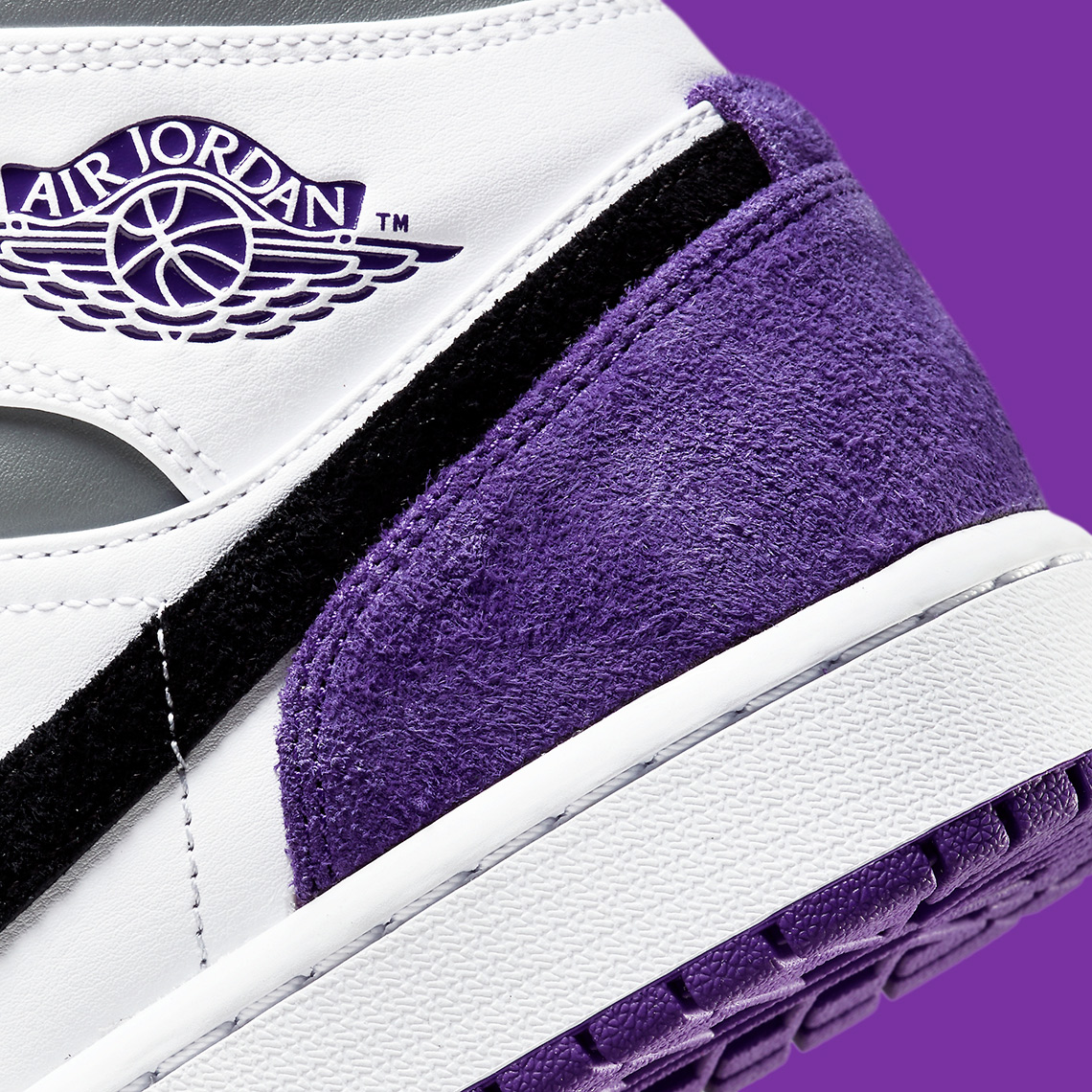 Air Jordan 1 Mid Se White Black Purple 852542 105 6