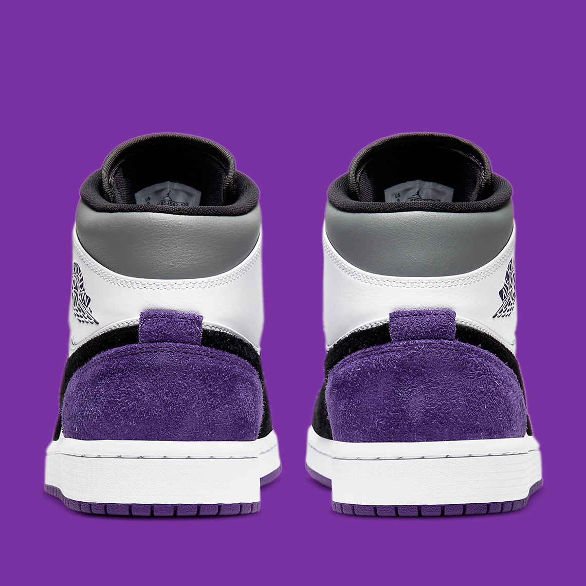 Air Jordan 1 Mid Se White Black Purple 852542 105 7