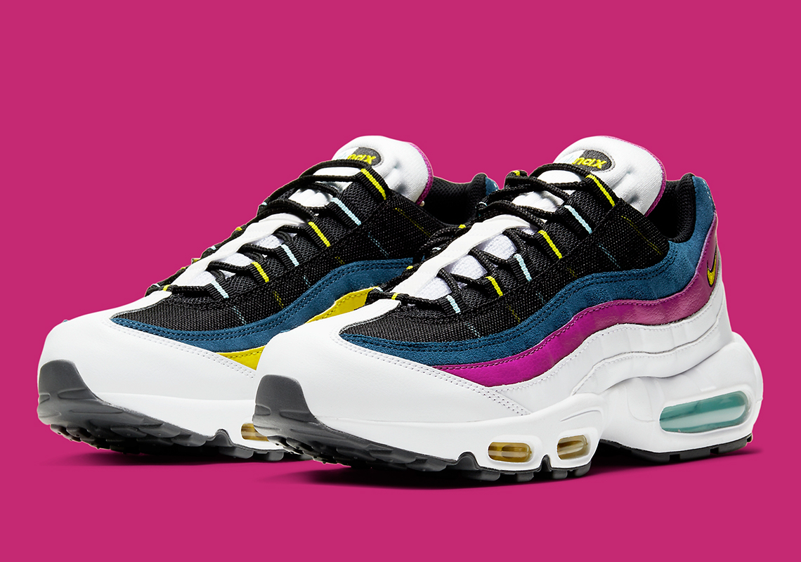 Nike Outfits The Air Max 95 With Navy, Purple, And Yellow Accents