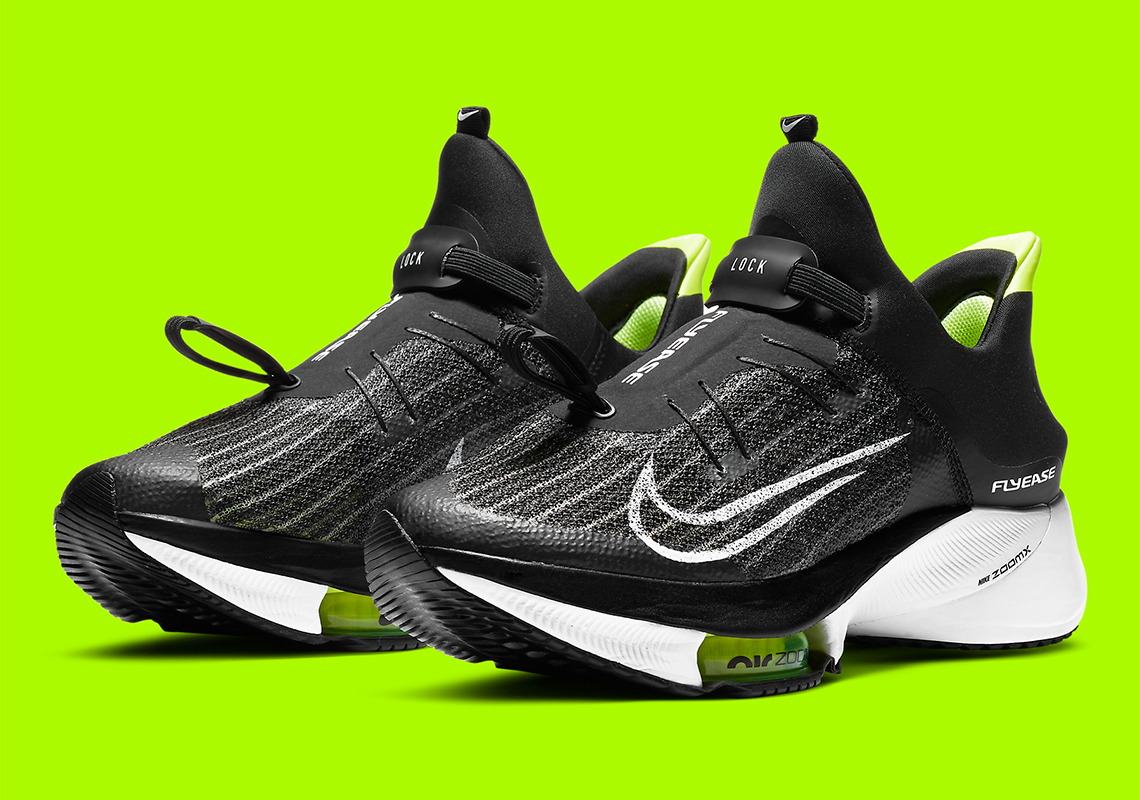 The Nike Air Zoom Tempo NEXT% FlyEase Is Revealed In Black, White, And Volt