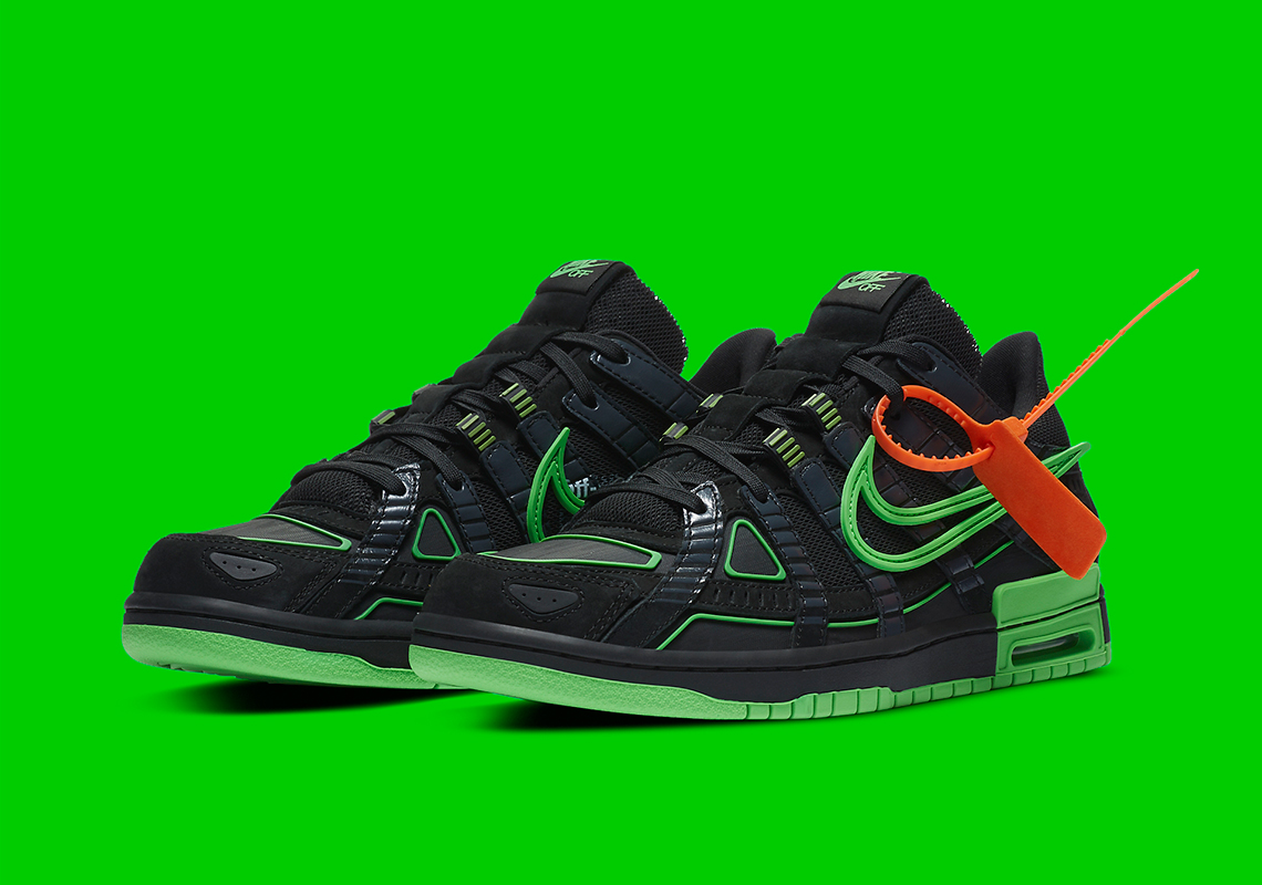 Off White Nike Rubber Dunk Black Green Cu6015 001 6