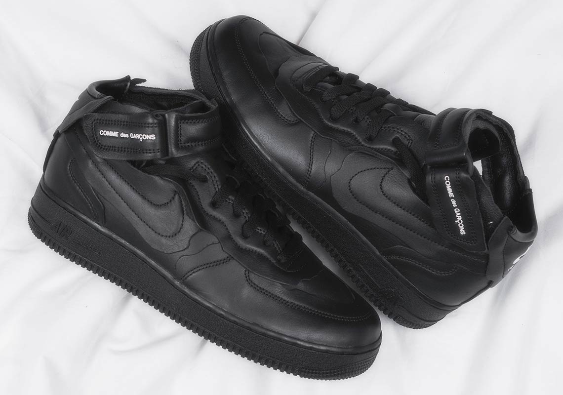 Comme Des Garcons Nike Air Force 1 Mid Black 2