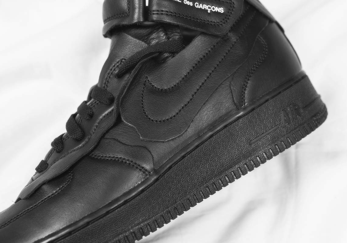 Comme Des Garcons Nike Air Force 1 Mid Black 3