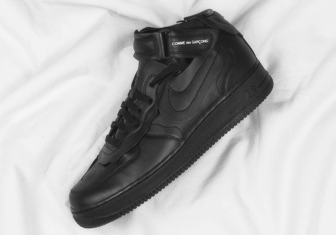 Comme Des Garcons Nike Air Force 1 Mid Black 5