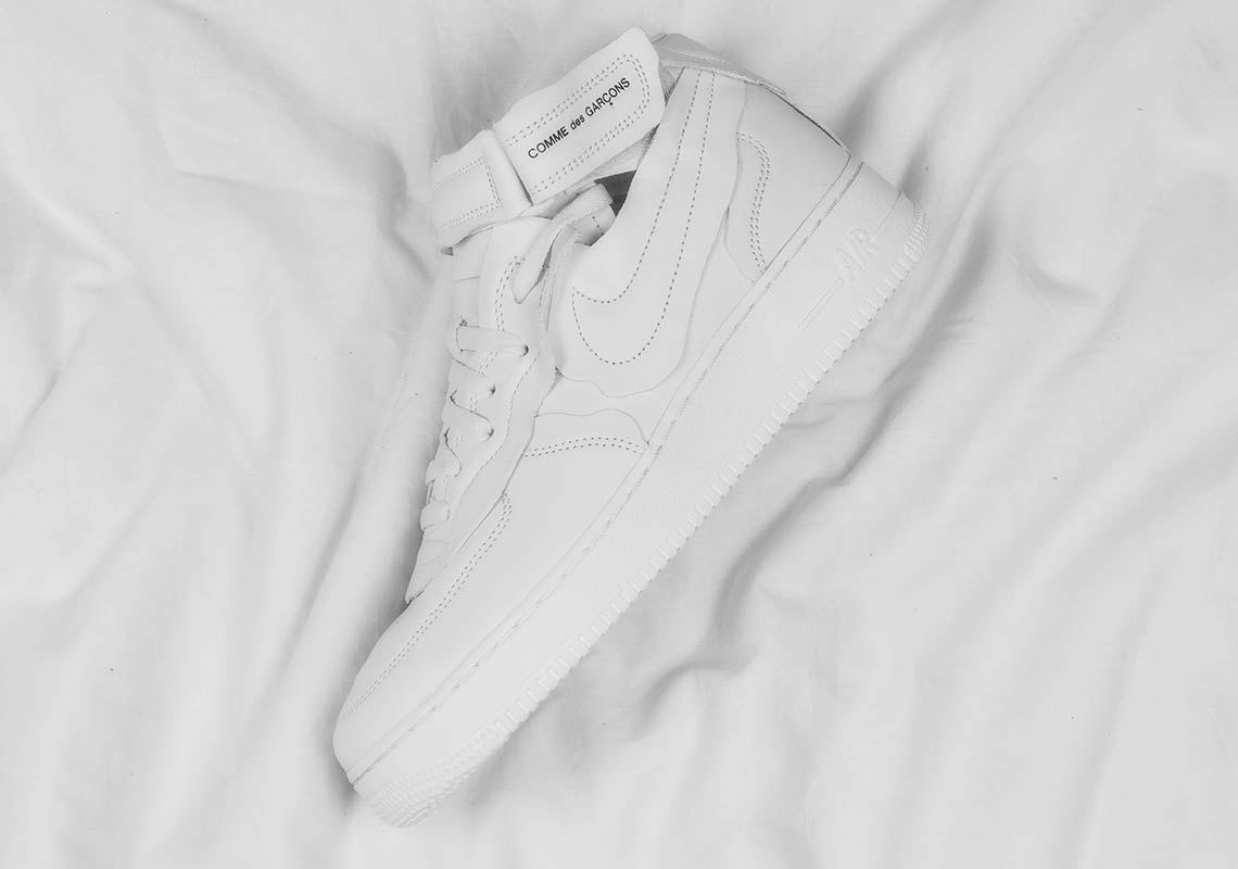 Comme Des Garcons Nike Air Force 1 Mid White 1