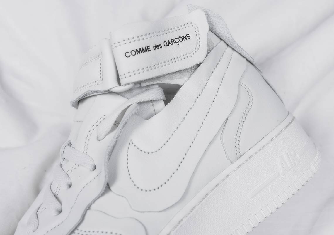 Comme Des Garcons Nike Air Force 1 Mid White 3